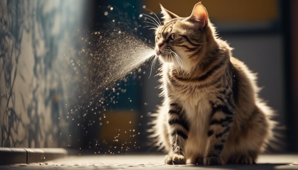 identifying cat spraying behavior